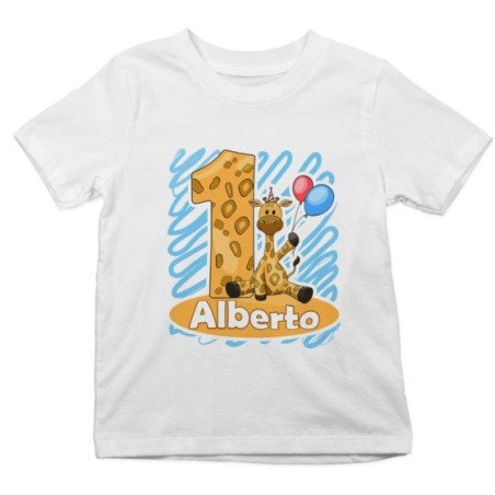 T-shirt bambino personalizzata con nome festa a tema...