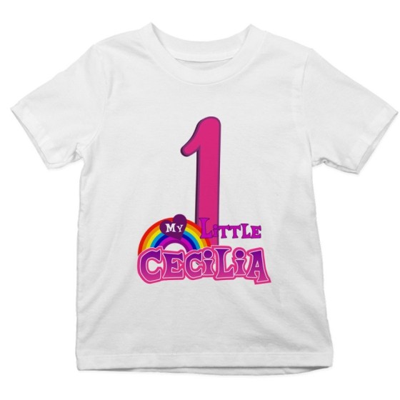 T-shirt bambino personalizzata con nome festa a tema mini pony Compleanno