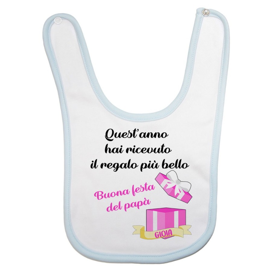 Bavaglino neonato personalizzato con nome papà quest'anno hai ricevuto il regalo più bello Per il papà