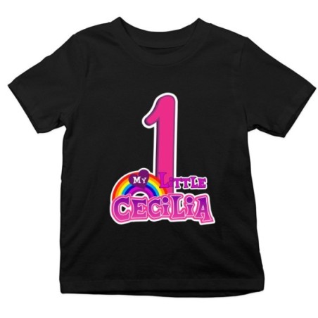 T-shirt bambino personalizzata con nome festa a tema mini pony Compleanno