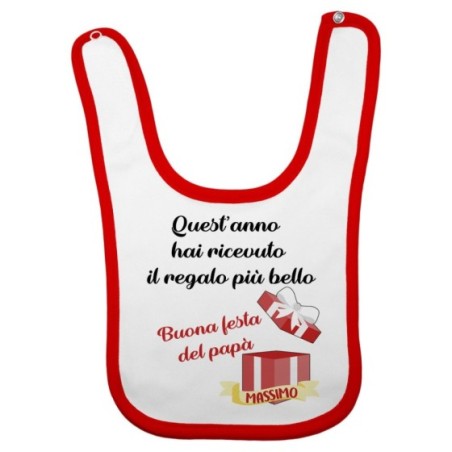 Bavaglino neonato personalizzato con nome papà quest'anno hai ricevuto il regalo più bello Per il papà