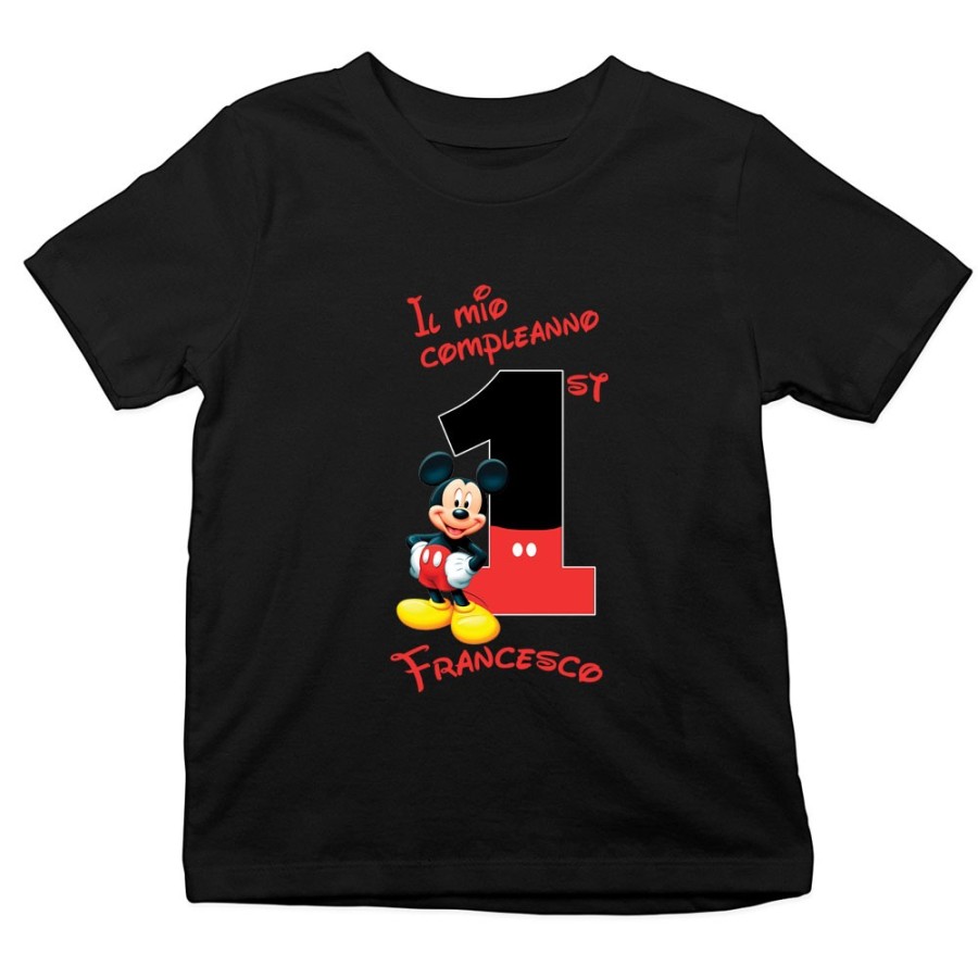 T-shirt bambino personalizzata con nome festa a tema topolino Compleanno