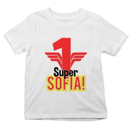 T-shirt bambino personalizzata con nome festa a tema  wonderwoman Compleanno