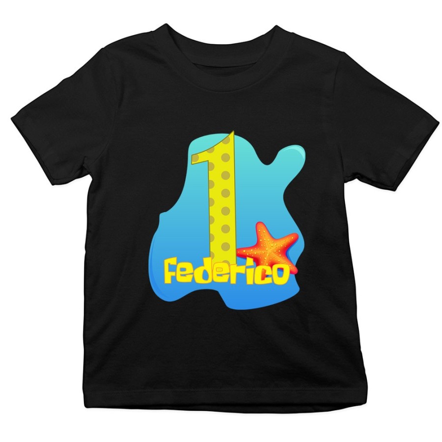 T-shirt bambino personalizzata con nome festa a tema spongebob Compleanno