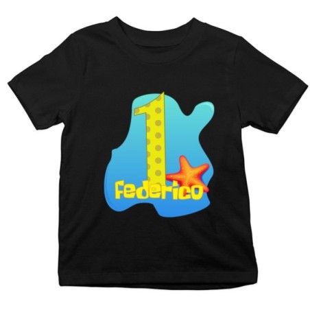T-shirt bambino personalizzata con nome festa a tema...