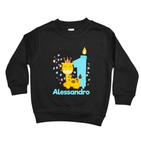 Felpa bambino personalizzata con nome festa a tema...