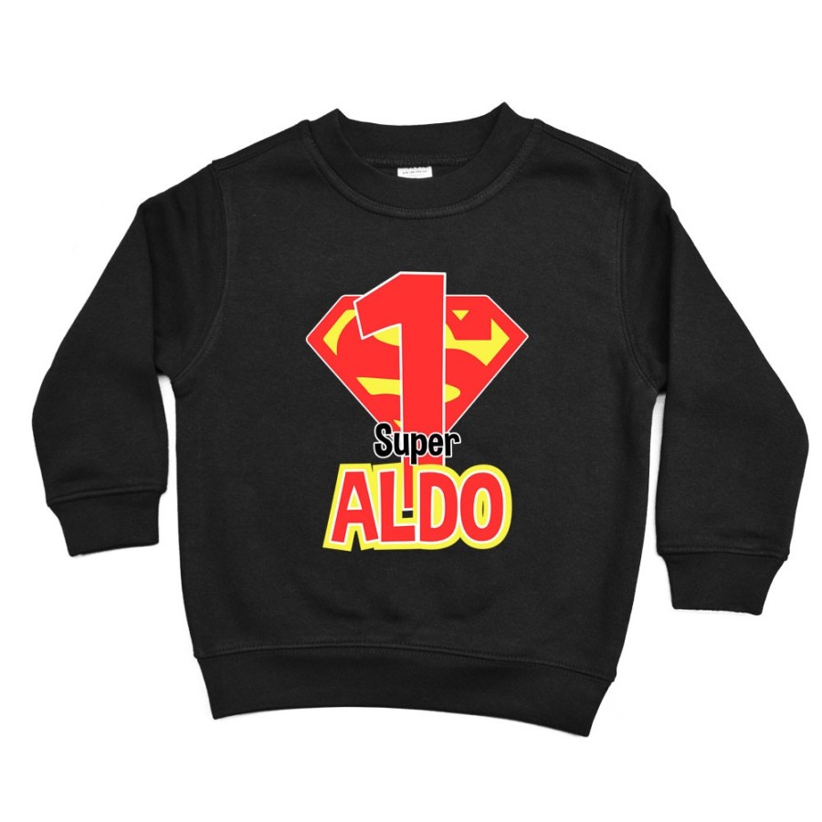 Felpa bambino personalizzata con nome festa a tema superman Compleanno