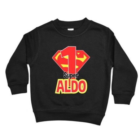 Felpa bambino personalizzata con nome festa a tema superman Compleanno