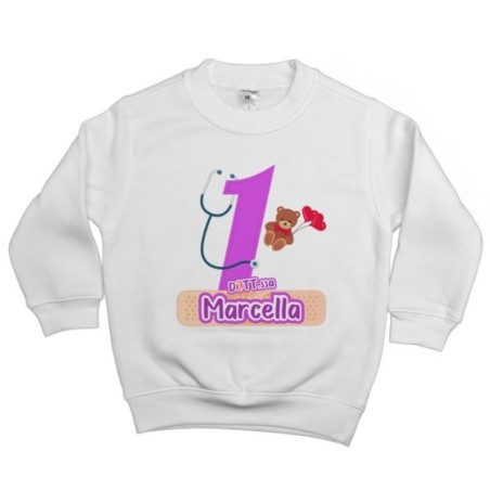 Felpa bambino personalizzata con nome festa a tema...
