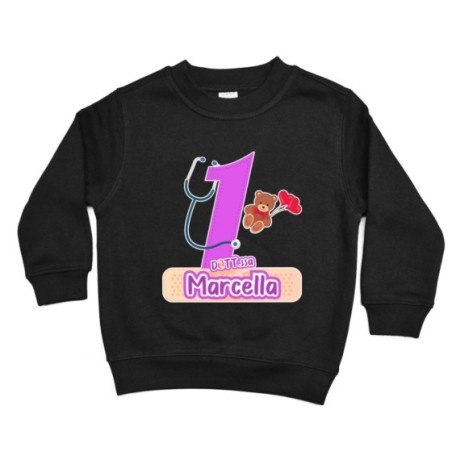 Felpa bambino personalizzata con nome festa a tema dottoressa peluche Compleanno