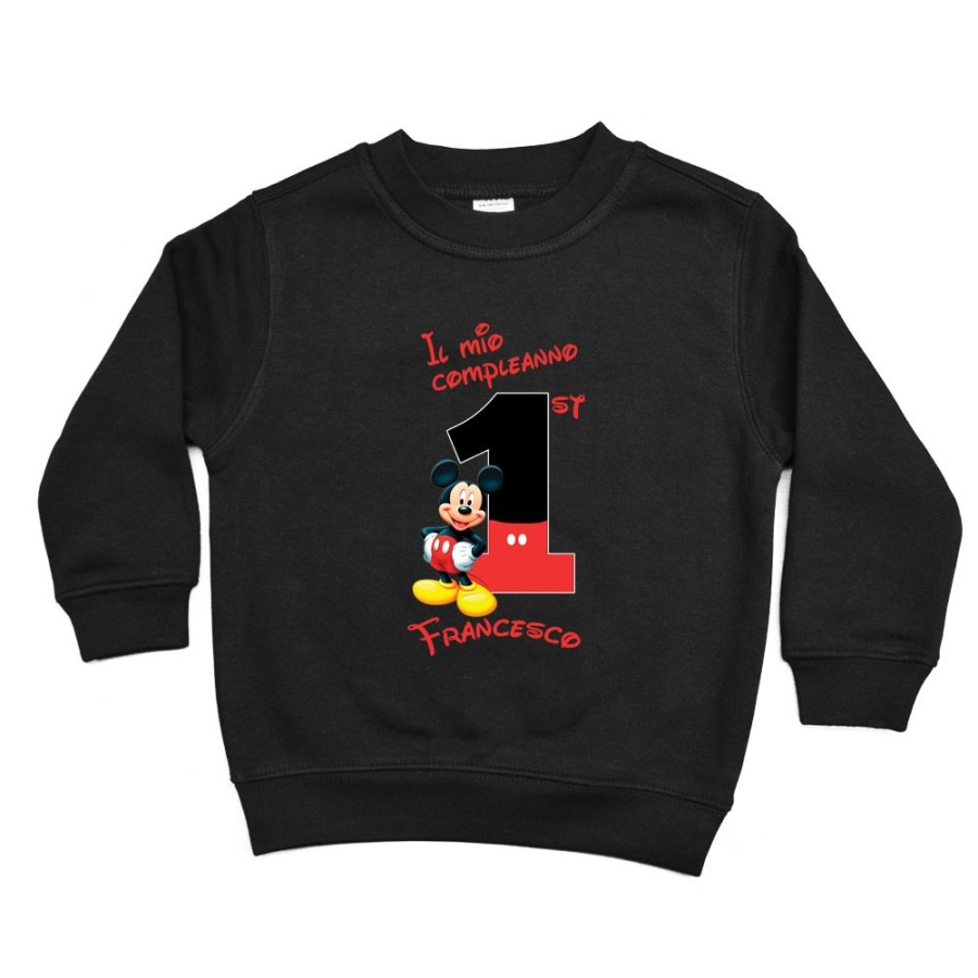 Felpa bambino personalizzata con nome festa a tema topolino Compleanno