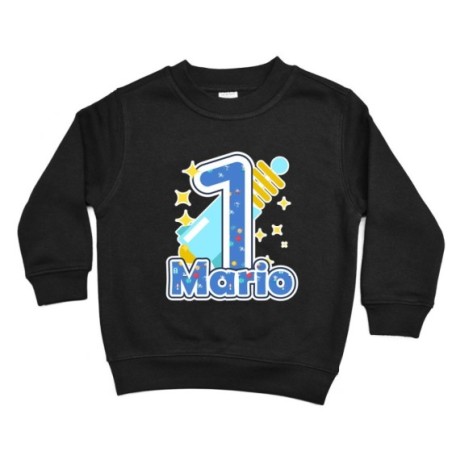 Felpa bambino personalizzata con nome festa a tema spaziale Compleanno