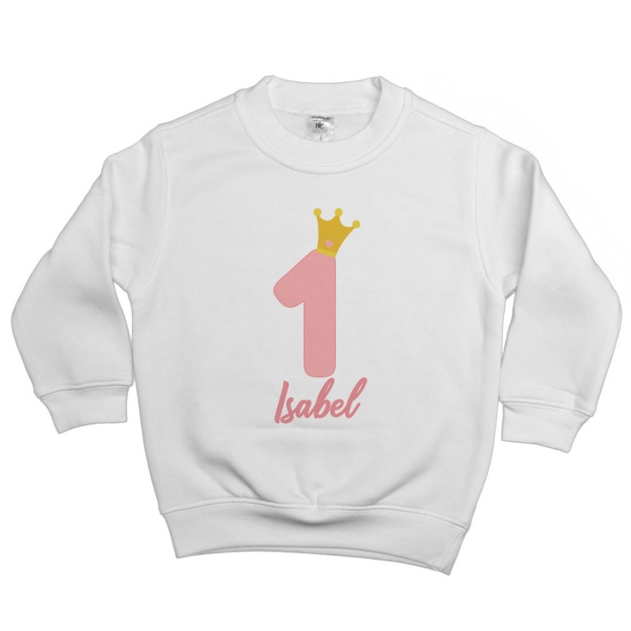Felpa bambino personalizzata con nome festa a tema pricipessa Compleanno