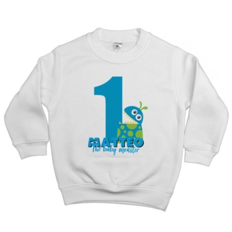Felpa bambino personalizzata con nome festa a tema...