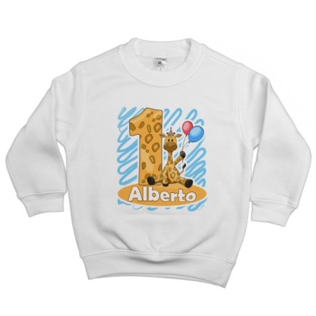 Felpa bambino personalizzata con nome festa a tema...