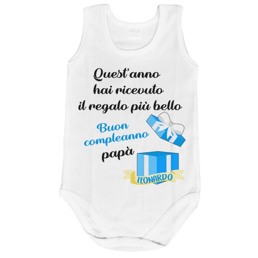 Body neonato personalizzato con nome papà quest'anno hai ricevuto il regalo di compleanno più bello Per il papà