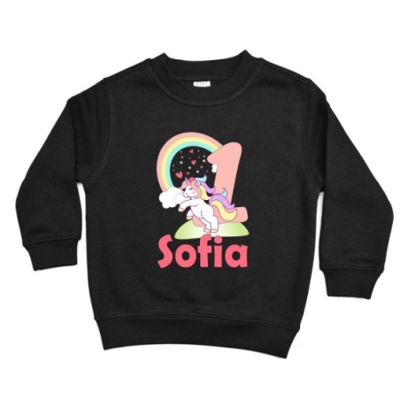 Felpa bambino personalizzata con nome festa a tema...