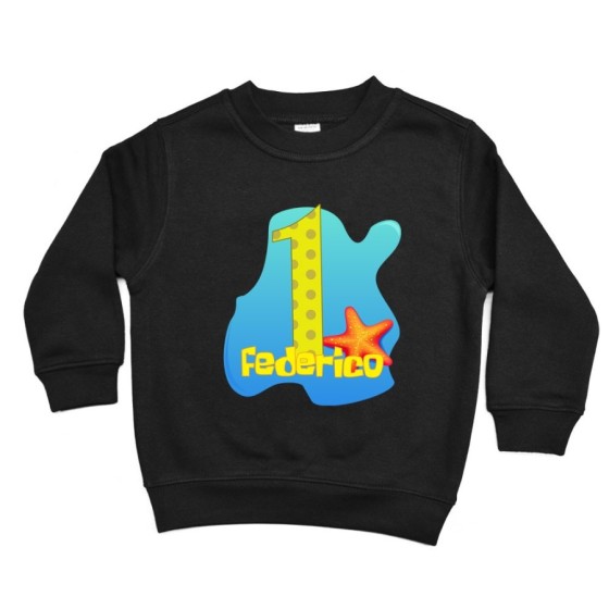 Felpa bambino personalizzata con nome festa a tema spongebob Compleanno