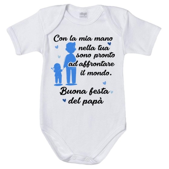 Body neonato papà con la mia mano nella tua sono pronto ad affrontare il mondo Per il papà