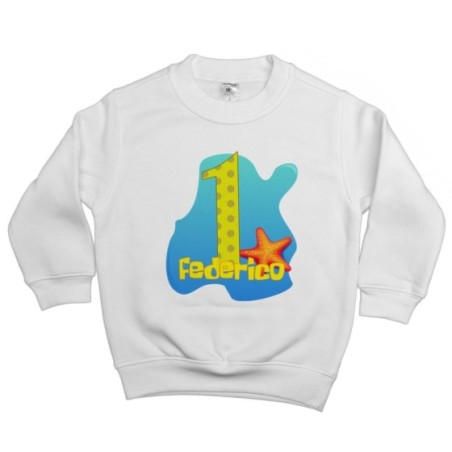 Felpa bambino personalizzata con nome festa a tema spongebob Compleanno