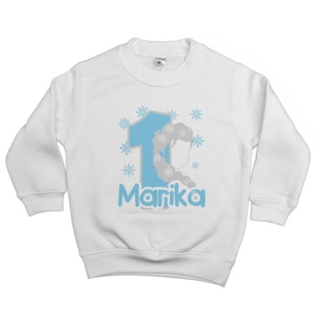Felpa bambino personalizzata con nome festa a tema frozen...