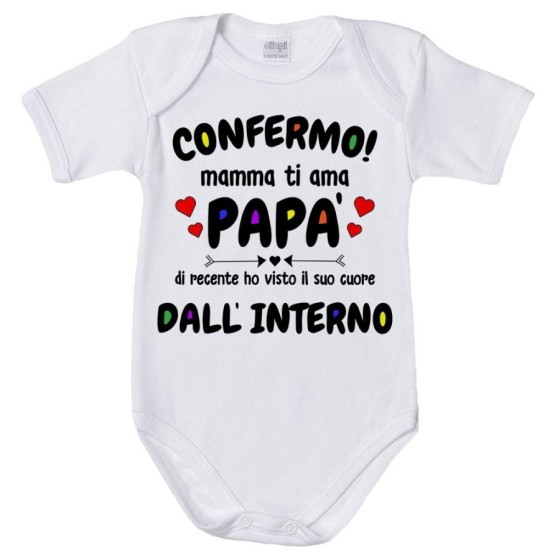 Body neonato confermo mamma ti ama papà ho visto di recente il suo cuore dall'interno Per il papà