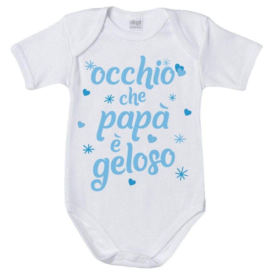 Body neonato occhio che papà è geloso con cuori e stelle Per il papà