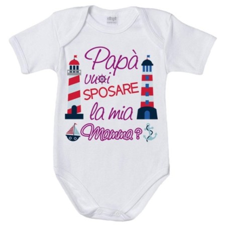 Body neonato papà vuoi sposare la mia mamma con barche e...