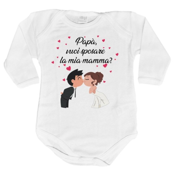 Body neonato papà vuoi sposare la mia mamma abiti da sposi Per il papà