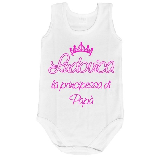 Body neonato personalizzato con nome il principe la principessa di papà e corona Per il papà