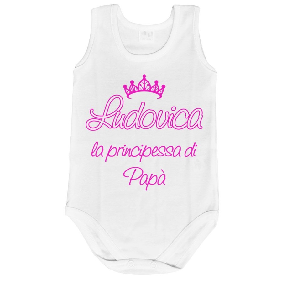 Body neonato personalizzato con nome il principe la principessa di papà e corona Per il papà