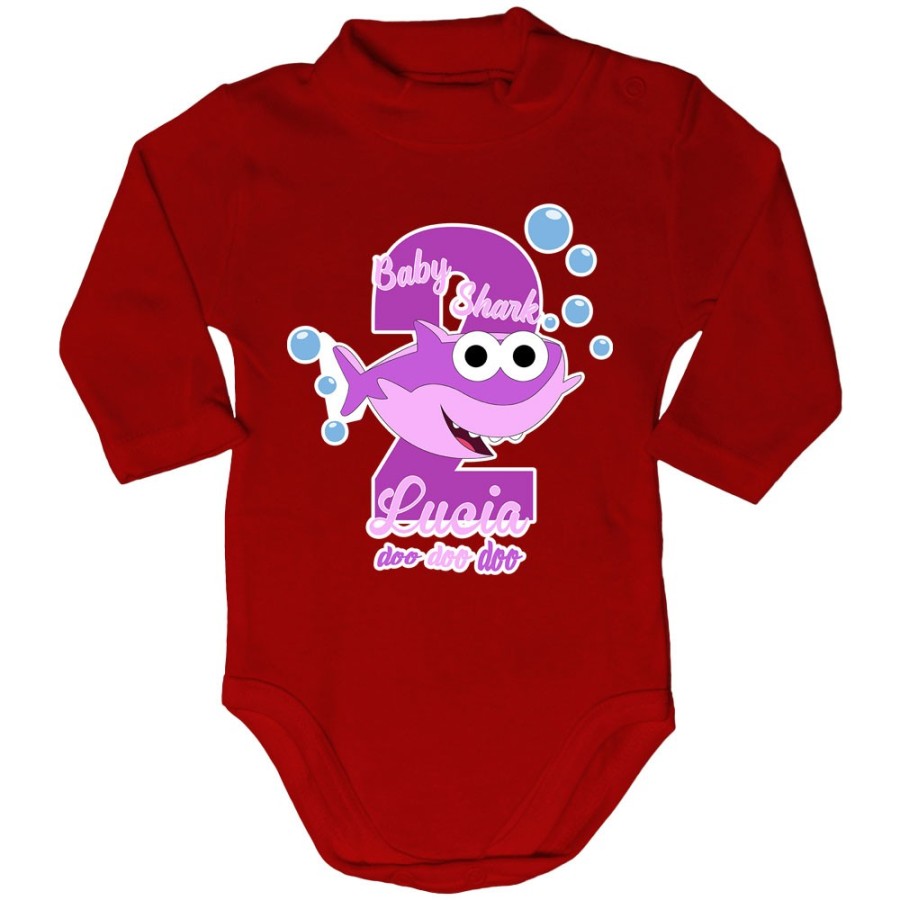 Body lupetto neonato personalizzato con nome festa a tema baby shark Compleanno