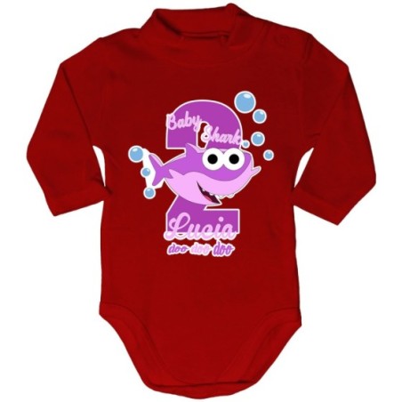 Body lupetto neonato personalizzato con nome festa a tema baby shark Compleanno