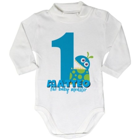 Body lupetto neonato personalizzato con nome festa a tema...