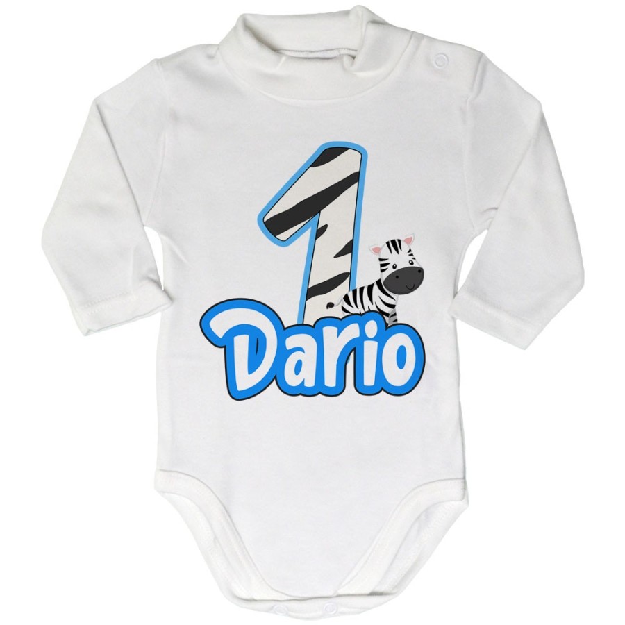 Body lupetto neonato personalizzato con nome festa a tema zebra Compleanno