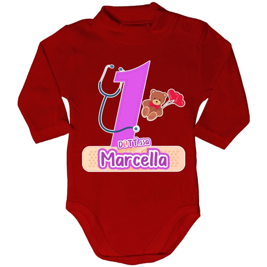 Body lupetto neonato personalizzato con nome festa a tema dottoressa peluche Compleanno