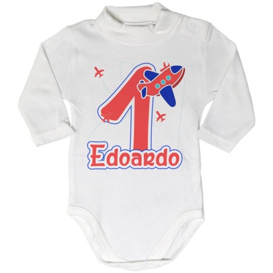 Body lupetto neonato personalizzato con nome festa a tema aereoplanini Compleanno