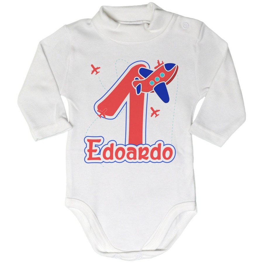 Body lupetto neonato personalizzato con nome festa a tema aereoplanini Compleanno