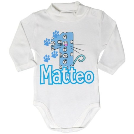 Body lupetto neonato personalizzato con nome festa a tema...