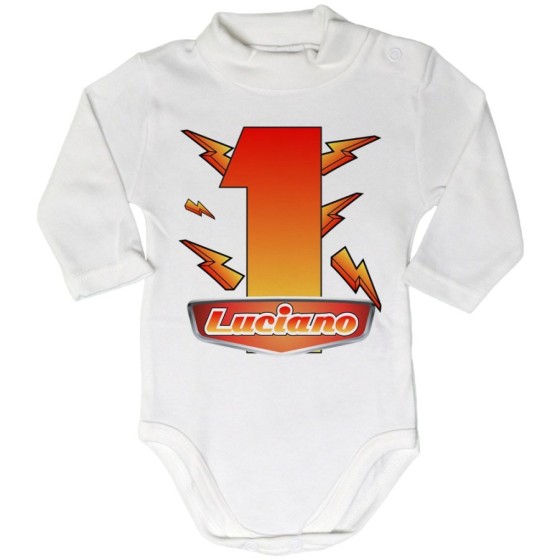 Body lupetto neonato personalizzato con nome festa a tema cars Compleanno