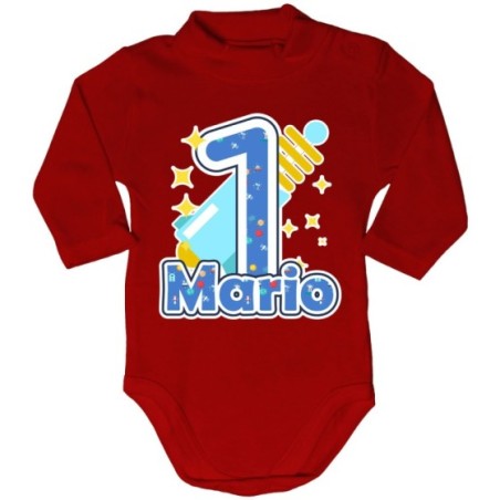 Body lupetto neonato personalizzato con nome festa a tema spaziale Compleanno