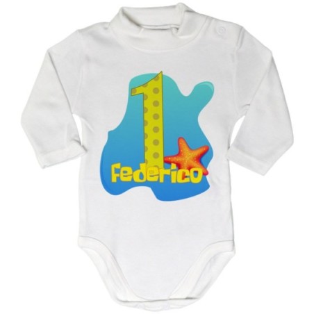 Body lupetto neonato personalizzato con nome festa a tema...