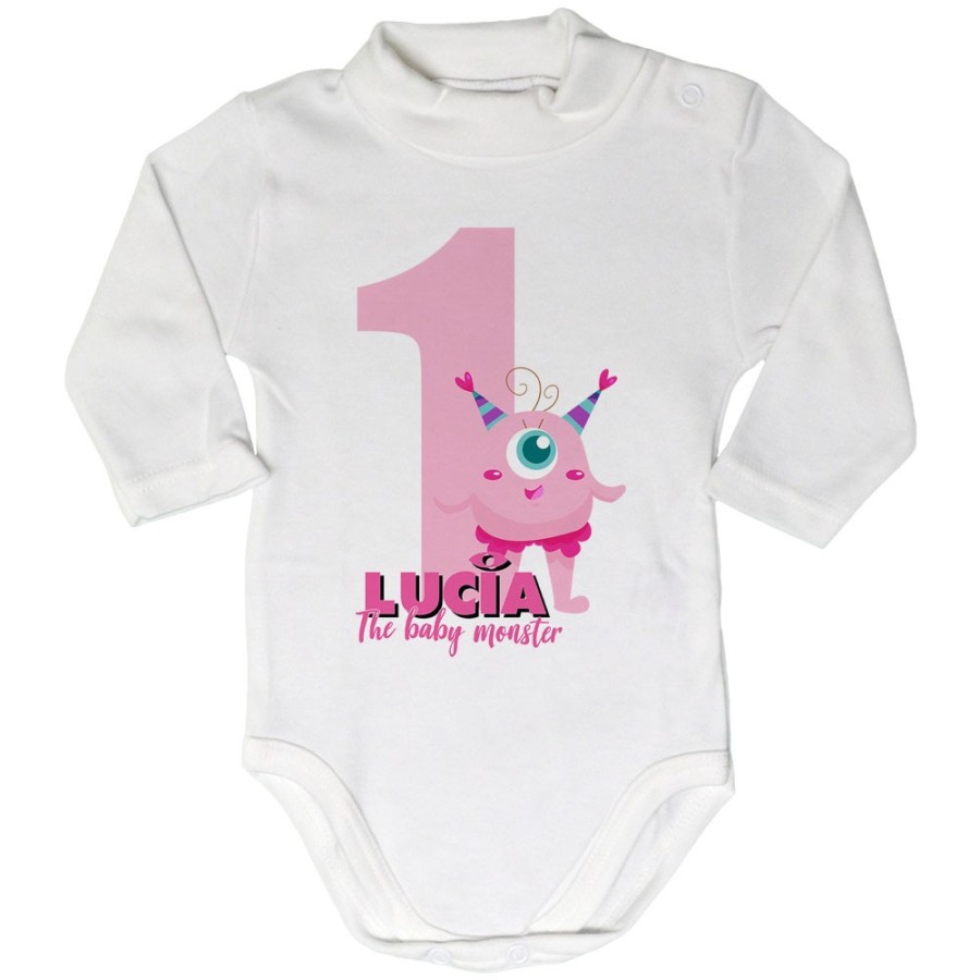 Body lupetto neonato personalizzato con nome festa a tema monster e co Compleanno