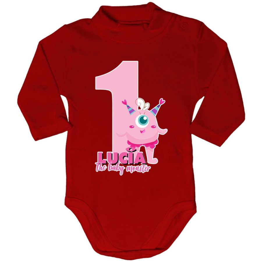 Body lupetto neonato personalizzato con nome festa a tema monster e co Compleanno