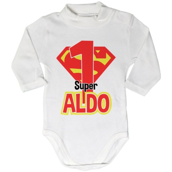 Body lupetto neonato personalizzato con nome festa a tema superman Compleanno