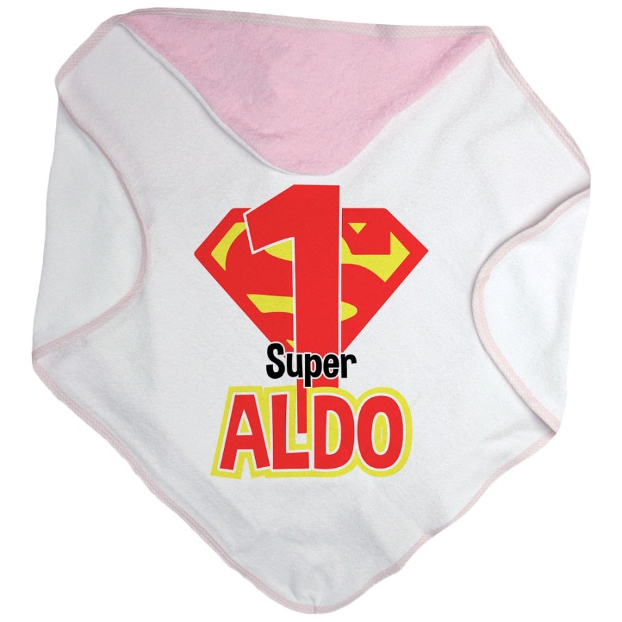 Accappatoio neonato personalizzato con nome festa a tema superman Compleanno