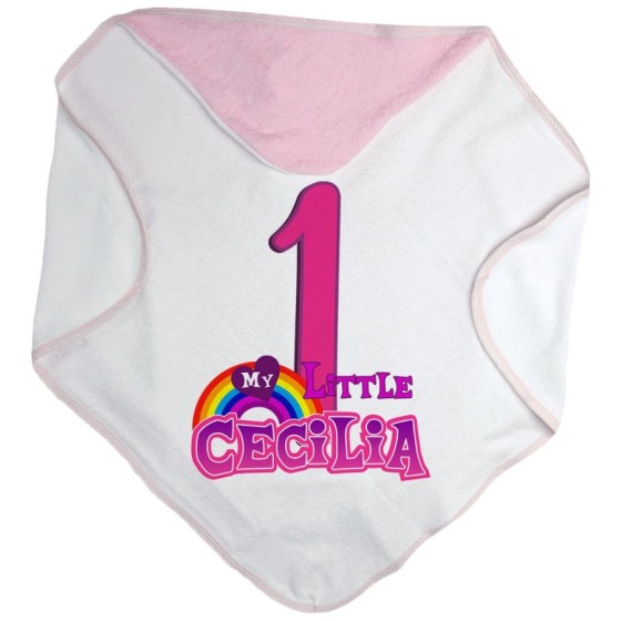 Accappatoio neonato personalizzato con nome festa a tema mini pony Compleanno