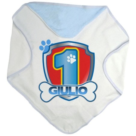 Accappatoio neonato personalizzato con nome festa a tema...