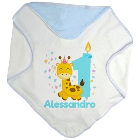 Accappatoio neonato personalizzato con nome festa a tema...