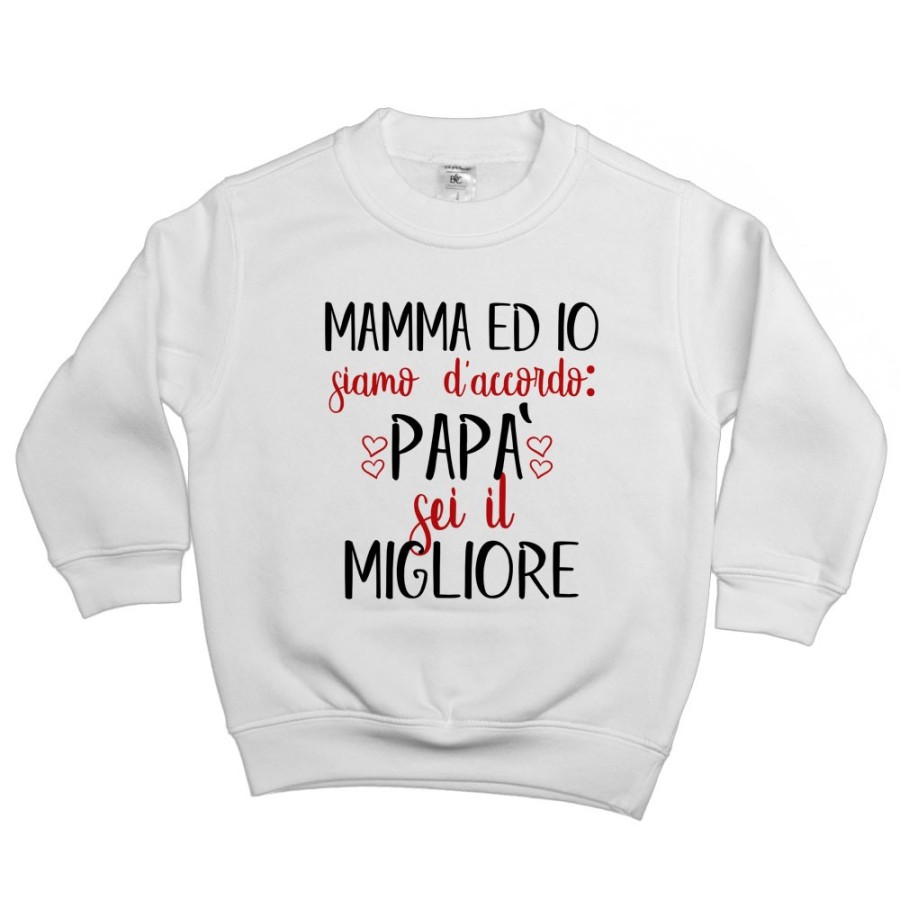 Felpa bambino mamma ed io siamo d'accordo papà sei il migliore Per il papà